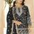 Black georgette embroidered sequin festive wear pakistani palazzo suit 