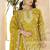 Yellow georgette embroidered sequins pakistani palazzo suit 