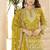 Yellow georgette embroidered sequins pakistani palazzo suit 