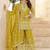 Yellow georgette embroidered sequins pakistani palazzo suit 