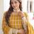 yellow nc vichitra embroidered anarkali gown with matching dupatta