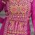 magenta readymade chinnon silk embroidered kurta pant dupatta set