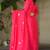 pink readymade chinnon silk embroidered kurta pant dupatta set