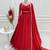 red readymade heavy pure fox blooming georgette flared gown with dupatta