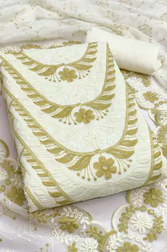  multi embroidery georgette dress material 