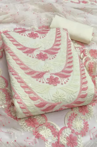  multi embroidery georgette dress material 