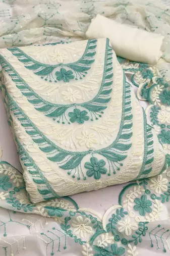  multi embroidery georgette dress material 