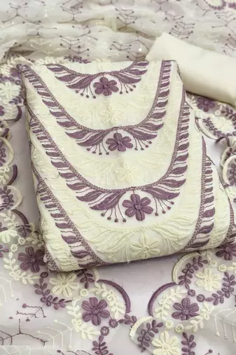  multi embroidery georgette dress material 