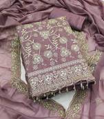  levender embroidery georgette dress material 