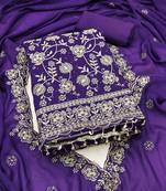  wine embroidery star georgette dress material 