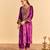 Purple embroidered velvet kurta set