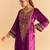Purple embroidered velvet kurta set
