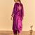 Purple embroidered velvet kurta set