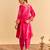 Pink embroidered velvet kurta set