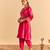 Pink embroidered velvet kurta set