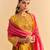 Yellow embroidered velvet kurta set with dupatta