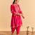 Pink embroidered velvet kurta set