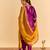 Purple embroidered velvet kurta set