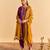 Purple embroidered velvet kurta set with dupatta