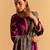Purple embroidered velvet kurta set with dupatta