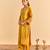 Yellow embroidered velvet kurta set
