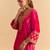 Pink embroidered velvet kurta set