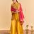 Yellow embroidered velvet sharara set with dupatta