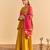 Yellow embroidered velvet sharara set with dupatta