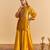 Yellow embroidered velvet sharara set with dupatta