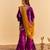 Purple embroidered velvet sharara set with dupatta