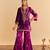 Purple embroidered velvet sharara set with dupatta