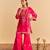 Pink embroidered velvet sharara set with dupatta