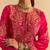 Pink embroidered velvet sharara set with dupatta
