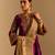 Purple embroidered velvet kurta set