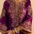 Purple embroidered velvet kurta set with dupatta