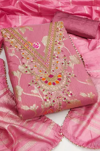  pink embroidery,weaving jacquard dress material 