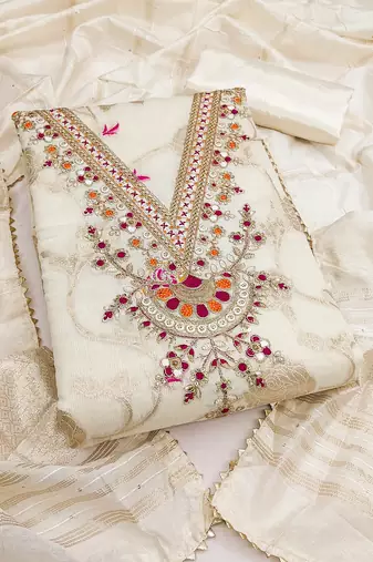  white embroidery,weaving jacquard dress material 