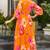 orange readymade georgette kurti set for women