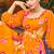 orange readymade georgette kurti set for women