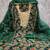  green embroidery print organza dress material 