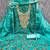  sea green embroidery print organza dress material 