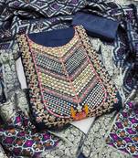  blue embroidery roman silk dress material 