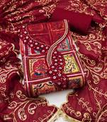  handwork embroidery viscose dress material 