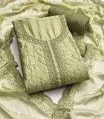  handwork embroidery cotton silk dress material 