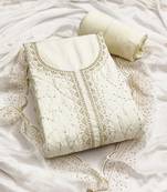  handwork embroidery cotton silk dress material 