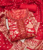  red weaving handwork jacquard dress material 