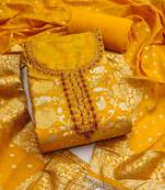 yellow weaving handwork jacquard dress material 