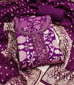  voilet weaving handwork jacquard dress material 