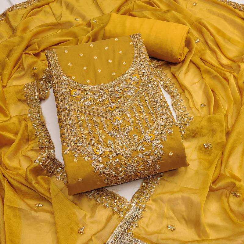  weaving embroidered modal chanderi dress material 