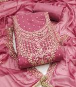  pink weaving embroidered modal dress material 